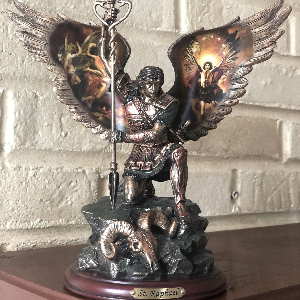 1st Ed St Raphael:Merciful Healer Bronze Sculpture